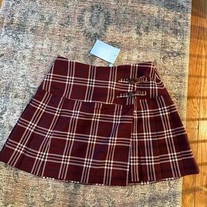 NWT Hill House Home Inola Skirt in Berry Wallace Plaid size M